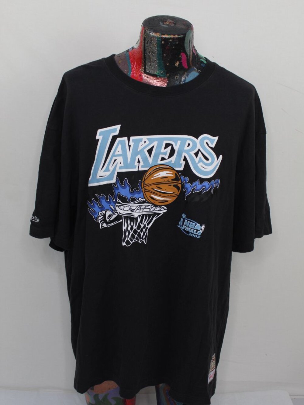 Vintage La Lakers Mitchell And Ness 2002 Finals Black Tshirt Size 2XL